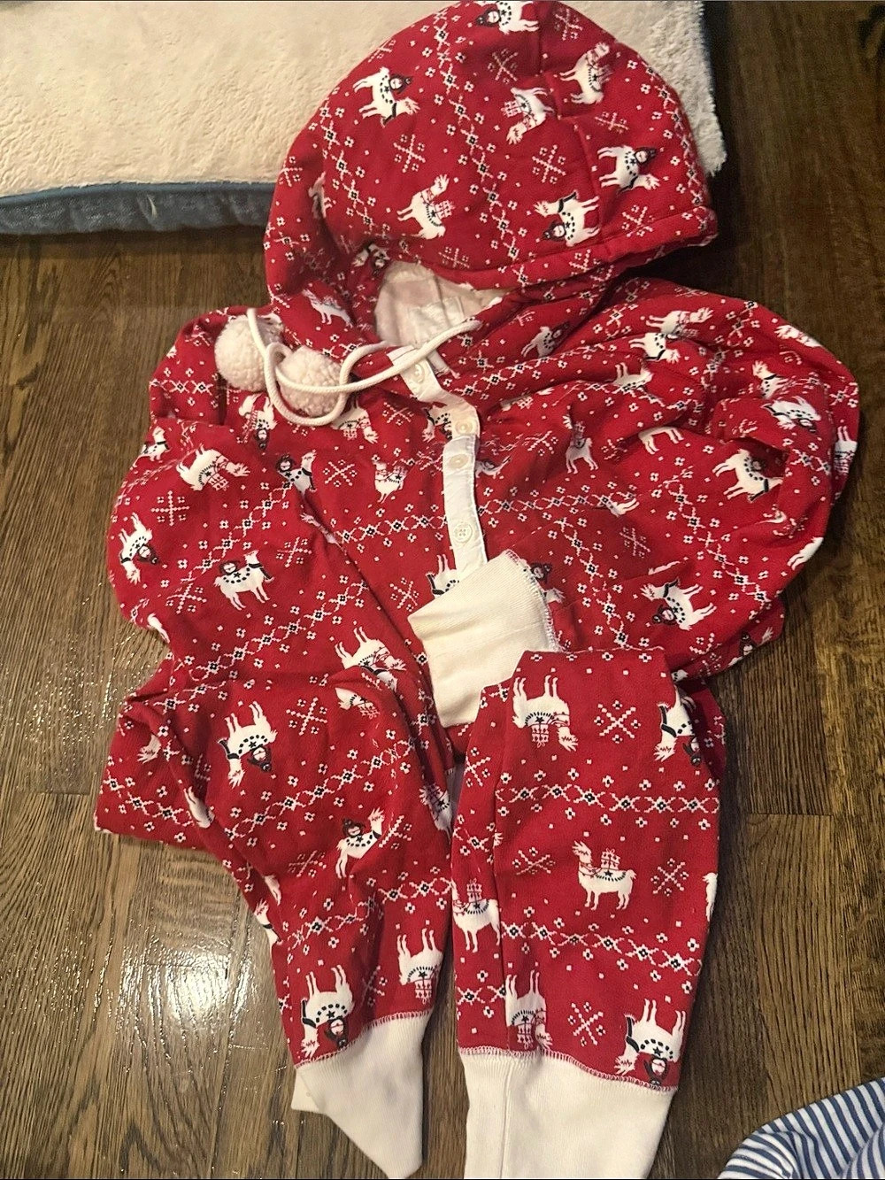 Abercrombie & Fitch Fair Isle Llama Hooded Union Suit Onesie Footie